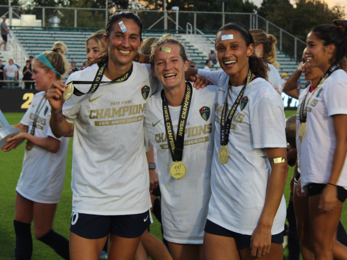 The team made history, becoming the first in NWSL history to win both the championship and the shield in a single season.