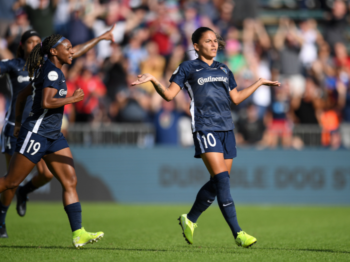 The Courage got out to a quick start, with Debinha sending one into the back of the net just four minutes into the game.