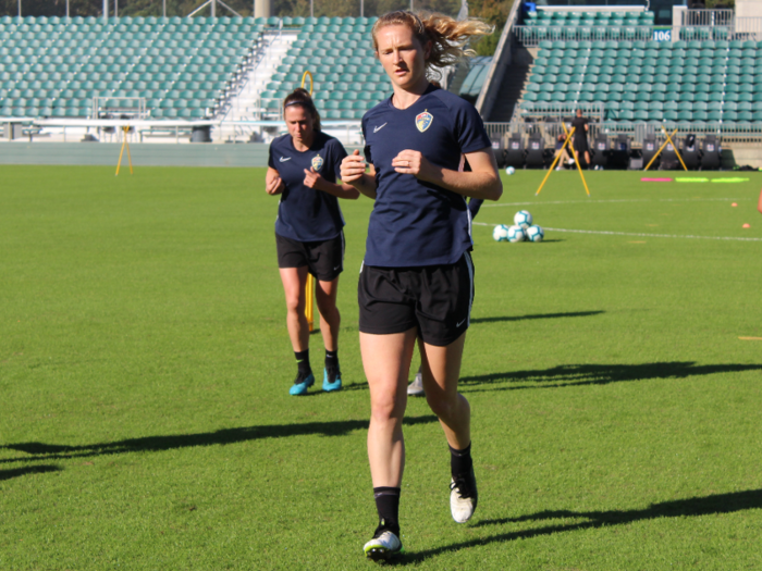 ... midfielder Sam Mewis...