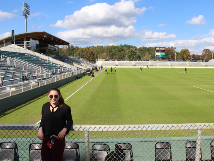 The front of the stands was surprisingly close to the field, which was sure to give fans a very immersive experience while watching the game.