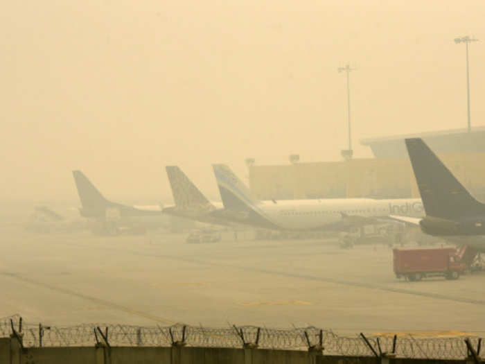 Over 37 flights were averted while 500 were delayed to the National Capital because of low visibility due to the smog.