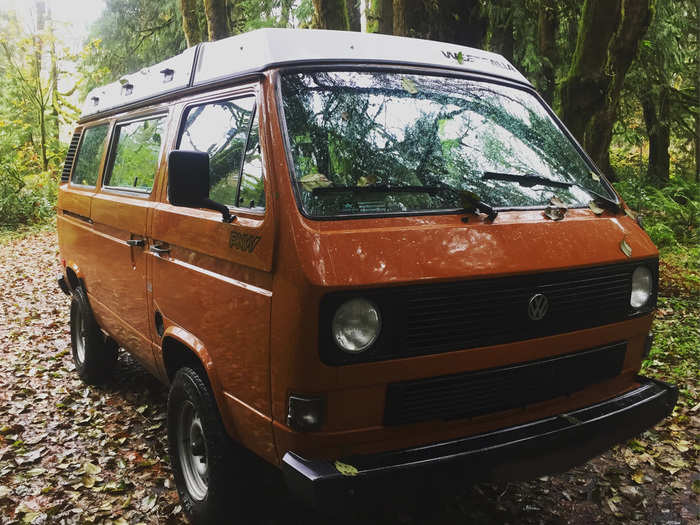 Picking up "Gretel," a 1986 Volkswagen Westfalia