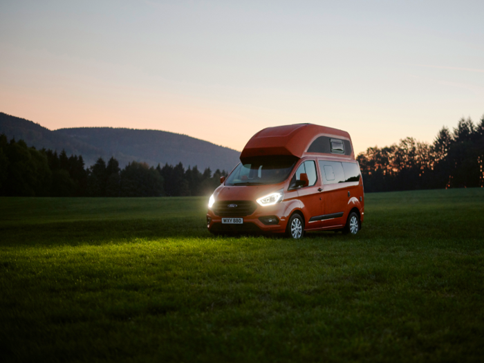 An auxiliary heating system keeps the van warm while parked at night.