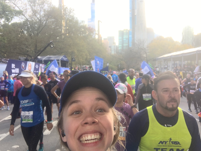 Lucky for me, there were less than three miles to go. After switching from podcasts to Lizzo at mile 25, I was ready to kick it back into gear and finish strong. And I did! I crossed the finish line at 4:41, just a few minutes faster than my last marathon.