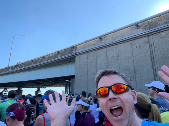 Our wave got its start around 10:35. We walked up to the starting line just a few minutes before. We were very excited to get started.