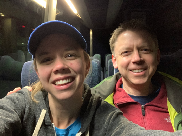 Around 5, we boarded a bus with other fellow media runners who were all setting out for Staten Island and the start of the race.