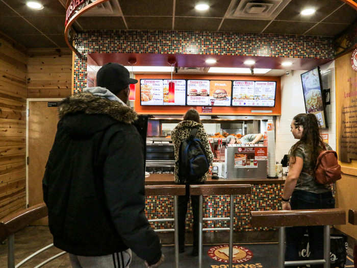 The first three rushed in, then the line quickly filled up. Everyone was there for the chicken sandwich. Some people had tried it before, and some were there to try it for the first time.