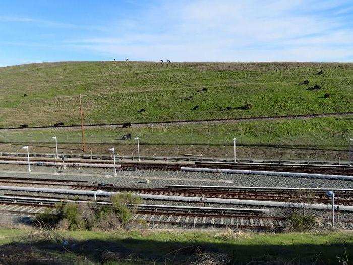 The bunkers sit along 150 miles of defunct railroad tracks. Steel from these tracks could help finance some of the project.