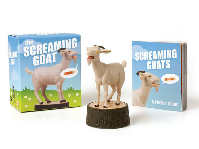 A (loudly) screaming goat figurine and booklet