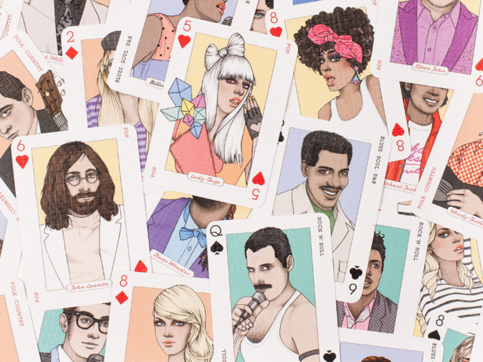 A set of playing cards inspired by music