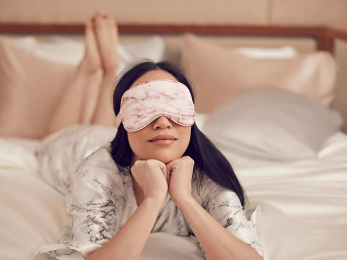 A silky-smooth sleep mask to block light