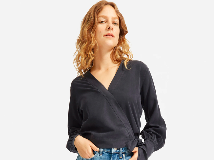 The Washable Silk Wrap Top