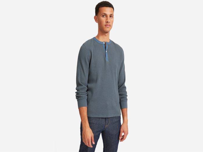 The Waffle Knit Long Sleeve Henley