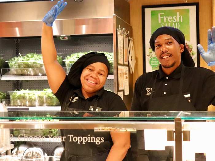 In every department, Wegmans employees were there to make sure the customers are having a satisfying shopping experience.