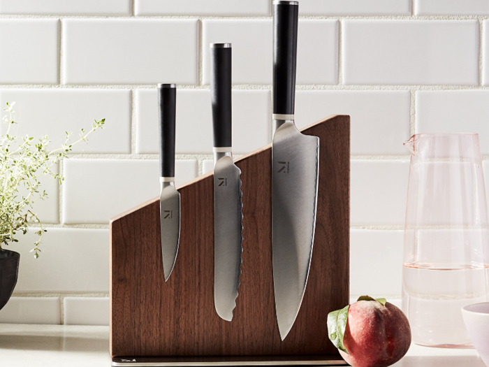 A sleek knife block