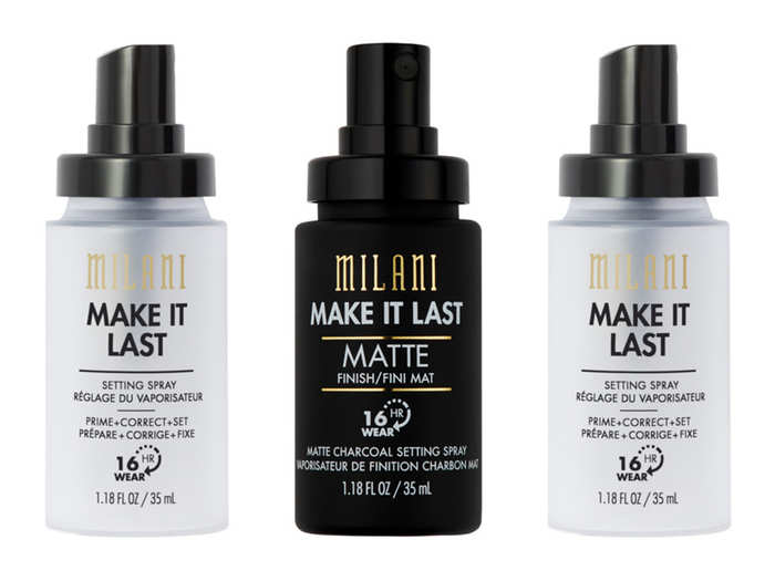 A trio of makeup primers and setting sprays