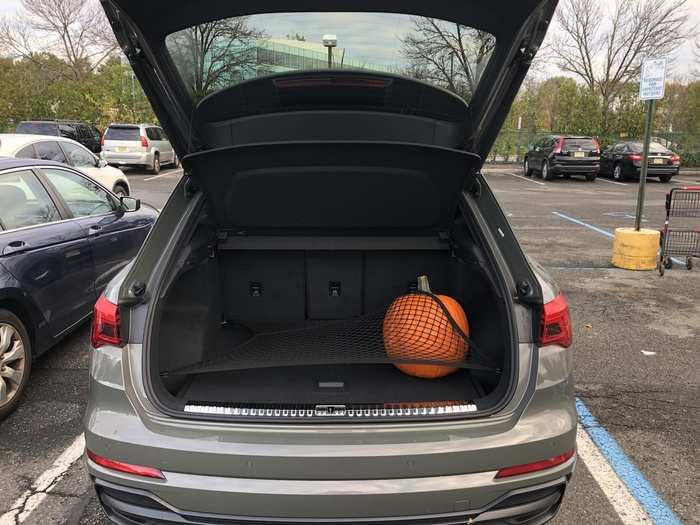 Cargo space is nearly 19 cubic feet, expandable to 23 with the rear seats folded down. My tester came with a useful cargo net ...