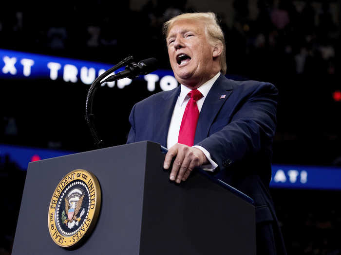 Trump spoke about building the wall on the US-Mexico border, his trade war with China, the US economy, and the impeachment inquiry, calling leading Democrats "hateful" and "enraged," as well as attacking then-Democratic presidential candidate Beto O