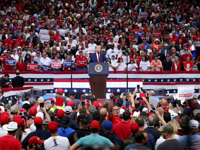 In October, Trump spoke to 20,000 supporters in the American Airlines Center in Dallas for 87 minutes. It was one of the longest speeches in his career and an important rally for him as he tries to connect with voters while facing impeachment proceedings in Washington.