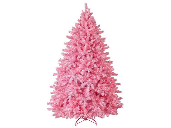 A 4-foot Christmas tree with 250 pink lights