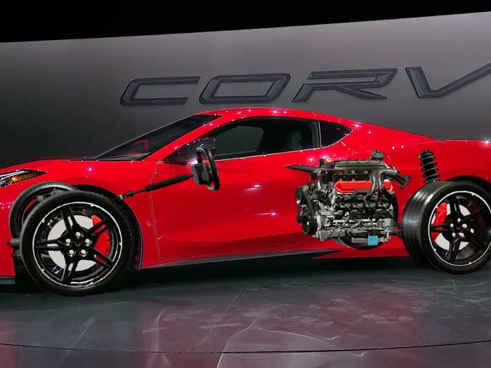 As long-rumored, the C8 Vette was a mid-engine design.