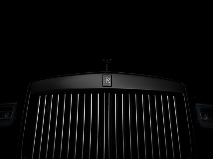 The vertical grille bars have been polished but reflect the black paint around it.