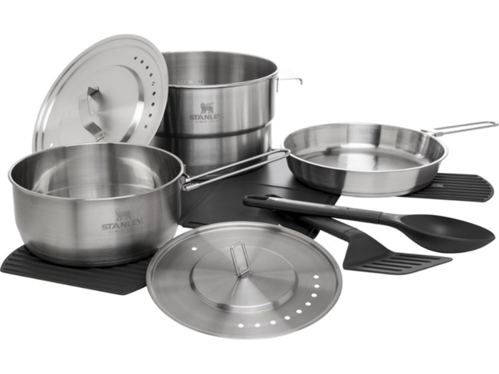 A cookware set for proper meals at camp