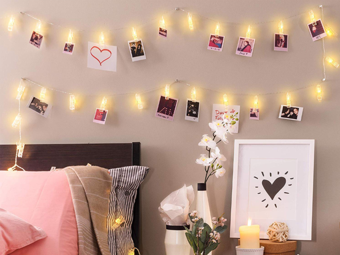 String lights with clips for pictures