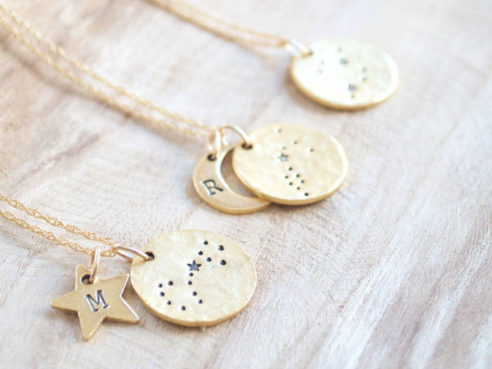 A personalized zodiac necklace