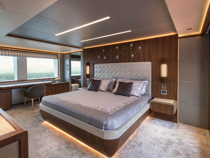 The interiors were crafted by Cristiano Gatto, an acclaimed Italian design team that has outfitted over 200 show-worthy yachts around the world.