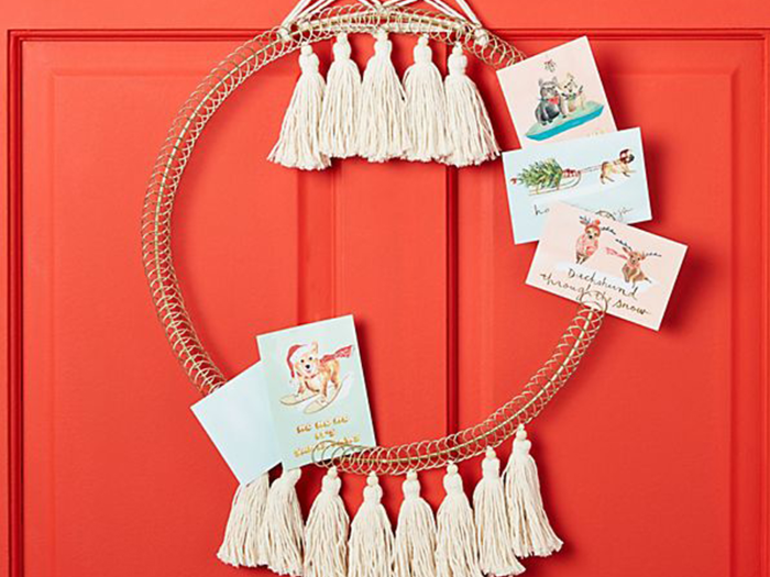 A chic way to display holiday cards