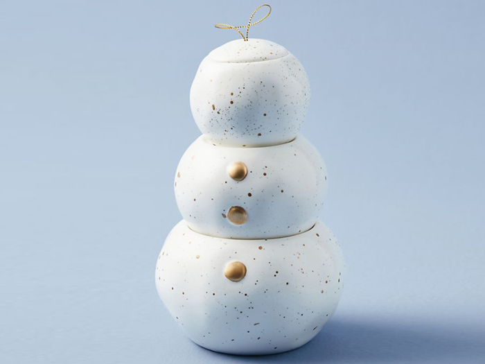 Candles that stack into a snowman