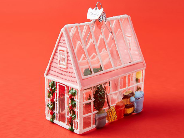 An ornament modeled after a greenhouse