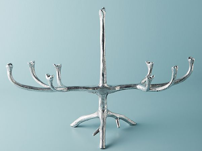 A uniquely shaped menorah