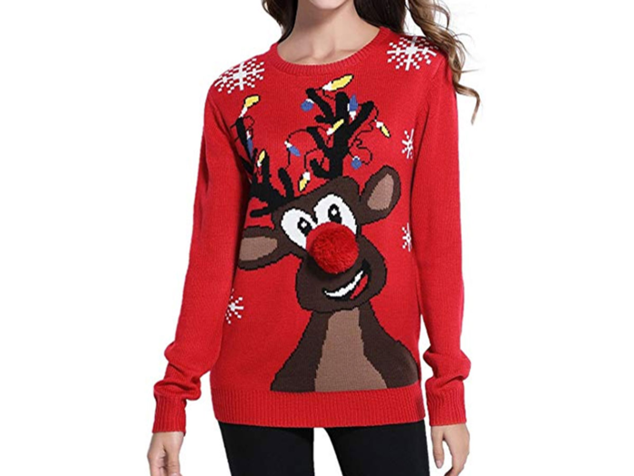 A quirky reindeer sweater