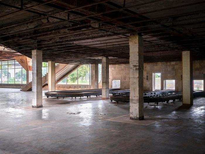 You can see the old baggage carousels where arriving passengers once picked up their luggage.