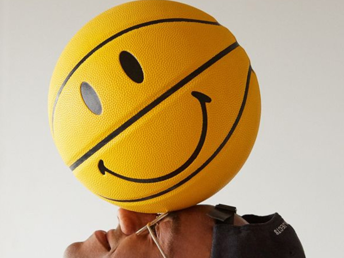 A smiling basketball for a happy athlete