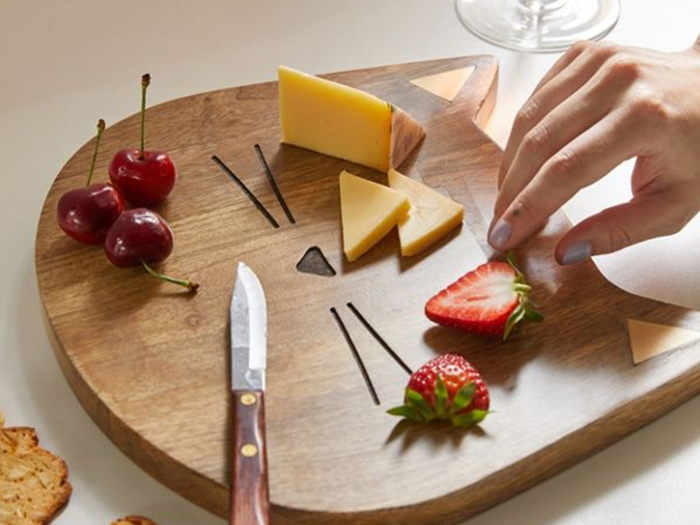 A cheese board for the cat lover in your life