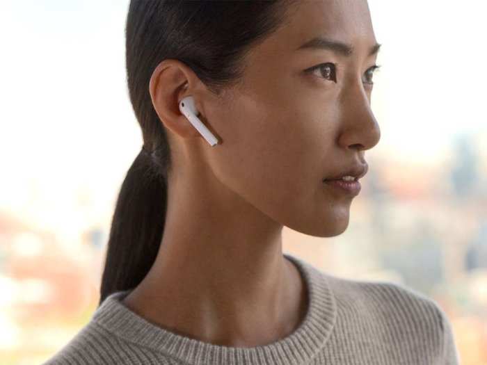 A pair of wireless earbuds