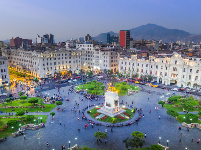 19. Lima, Peru, had a population of 10,555,000, which was 32.5% of the country