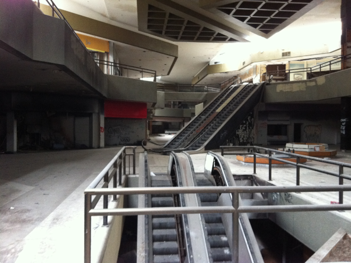 Hawthorne Plaza in Los Angeles, California, closed its doors in 1999. In July 2011, Chris Cognac took these photos while performing a security check with workers working on partial demolition inside.