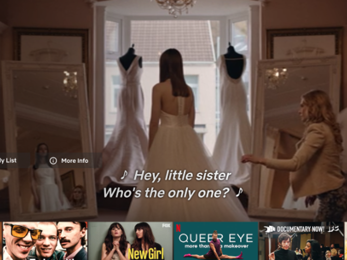 Netflix has a very similar homepage, highlighting a Netflix original at the top with other categories as you scroll lower.