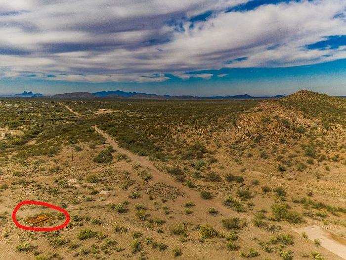 The entrance to the missile silo blends into the brown landscape, so it