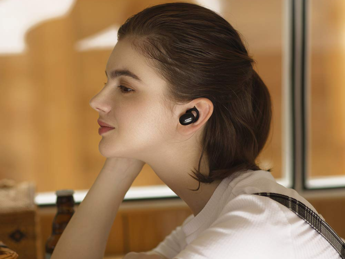 A pair of wireless earbuds