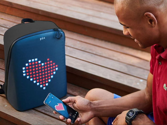 A backpack with customizable digital graphics