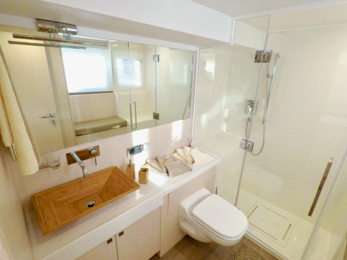 Each cabin is additionally equipped with its own private bathroom.