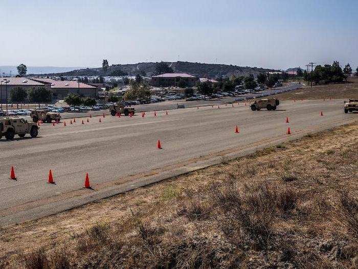 After getting the feel of a JLTV, students then drive out to I-5, to experience the max speed of the JLTV.