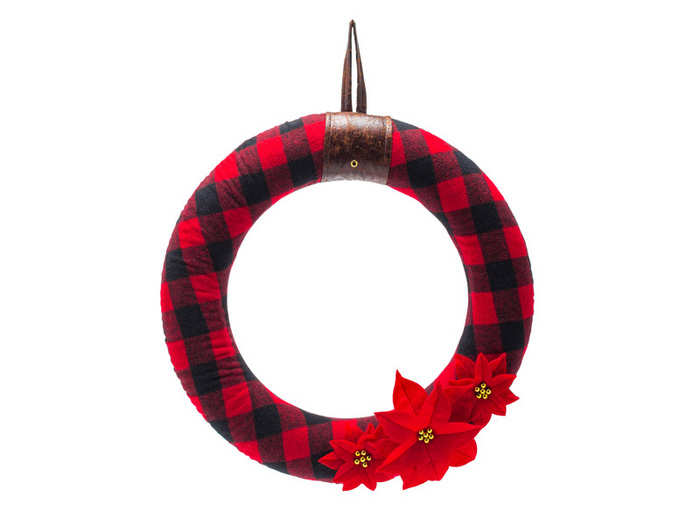 A plaid Christmas wreath