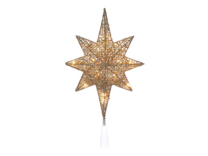 A gold star tree topper