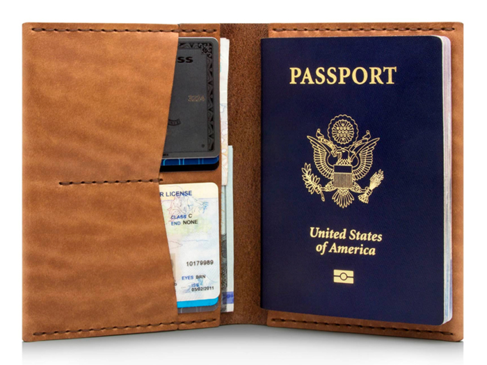 A refined leather passport wallet